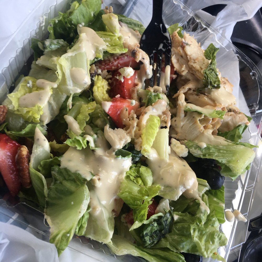 Corner Bakery Cafe - Omg - this is the most delicious salad I have ever had!! Fresh strawberries, blueberries, chicken & candied pecans!! - Sandwiches Near Me - Burbank, California