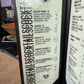 WonderLove - Bar Menu - Food Court Near Me - Portland, Oregon