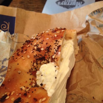 Murray's Bagels - Look at the amount of cream cheese! - Bagels Near Me - New York, New York