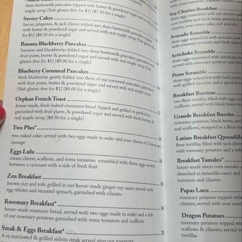 Orphan - Menu - Breakfast & Brunch Near Me - Sacramento, California