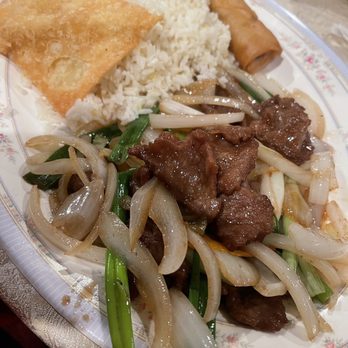 Tsing Tao Chinese Restaurant - Lunch special combo- Mongolian beef with fried rice, wonton, eggroll with side of soup and salad. - Chinese Near Me - Clovis, California Tsing Tao Chinese Restaurant - Lunch special combo- Mongolian beef with fried rice, wonton, eggroll with side of soup and salad. - Chinese Near Me - Clovis, California
