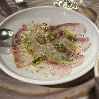 Coal Office - Sea bass carpaccio - Middle Eastern Near Me - London, ABE Coal Office - Sea bass carpaccio - Middle Eastern Near Me - London, ABE