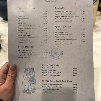 Fufu Pancake Cafe - Drinks Menu - Pancakes Near Me - Vancouver, British Columbia