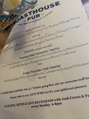 Menu photo 4 The Roasthouse Pub Frederick, MD
