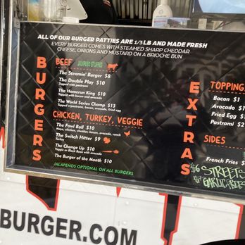The Steamin' Burger - Menu - Food Trucks Near Me