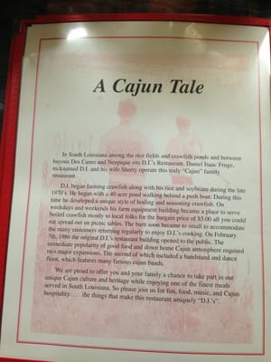 Menu photo 4 D.I.'s Cajun Restaurant Basile, LA Menu photo 4 D.I.'s Cajun Restaurant Basile, LA