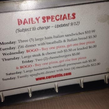Corsetti's - Daily Specials - Pizza Near Me - Westbrook, Maine Corsetti's - Daily Specials - Pizza Near Me - Westbrook, Maine