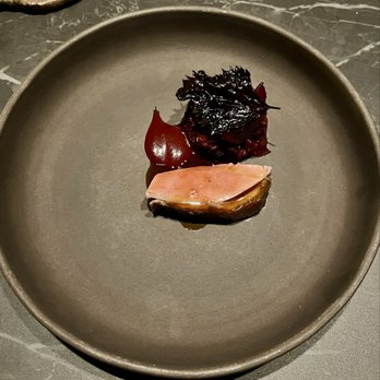Cyrus - Sonoma duck with purple cabbage and rye berries. - French Near Me - Geyserville, California