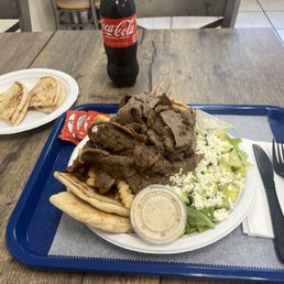 Gyro platter with Greek salad Gyro platter with Greek salad