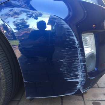 The Paint Doctor - Before 1 of 2: Right side of front bumper - Body Shops Near Me The Paint Doctor - Before 1 of 2: Right side of front bumper - Body Shops Near Me