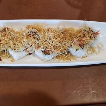 Fuji Sushi - Shrimp tempura sushi with potato straws - Sushi Bars Near Me - Seattle, Washington