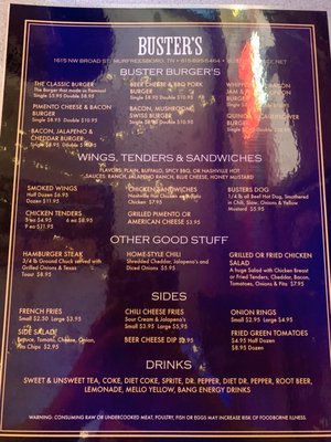 Menu photo 3 Buster's Place Murfreesboro, TN