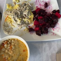Beef Stroganoff & Beet Salad Beef Stroganoff & Beet Salad