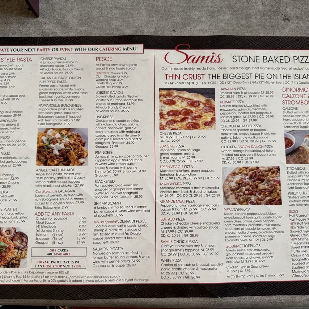 Sami's Marco Island - Menu - Pizza Near Me - Marco Island, Florida Sami's Marco Island - Menu - Pizza Near Me - Marco Island, Florida