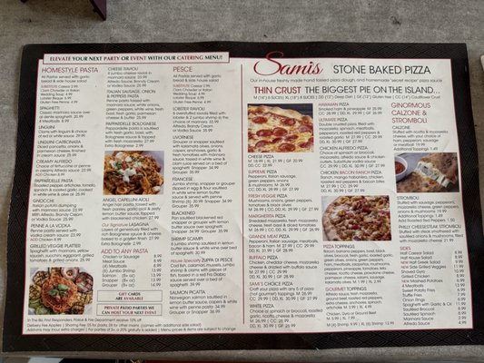 Menu photo 1 Sami's Marco Island Marco Island, FL
