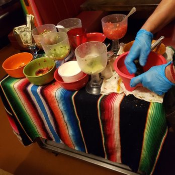 Chretin's Restaurant & Cantina - Table side quacamole/salsa cart. Made to order so we were able to get no cilantro - Mexican Near Me - Yuma, Arizona