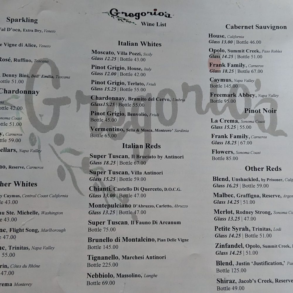 Gregorio's Restaurant - Italian Near Me - Carlsbad, California Gregorio's Restaurant - Italian Near Me - Carlsbad, California