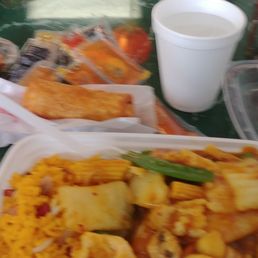 Chicken curry and vegetables combination Chicken curry and vegetables combination