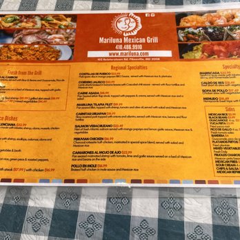 Mari Luna Mexican Grill - The menu - Mexican Near Me - Pikesville, Maryland