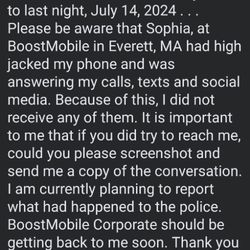 Boost Mobile by MaxCellular - Photo of message sent to friends and family