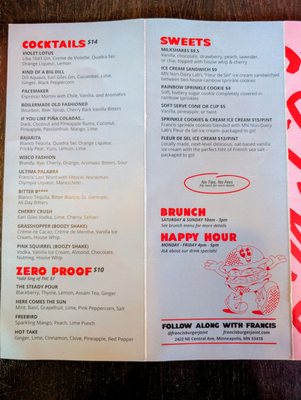 Menu photo 3 Francis Burger Joint Minneapolis, MN