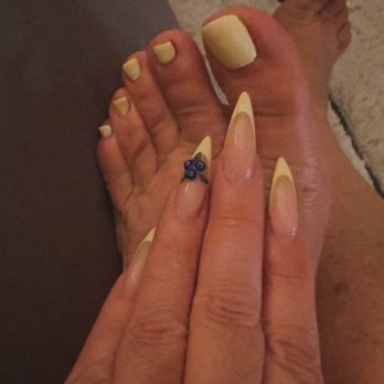 Glow Nails Lounge & Spa - Summer yellow french with blueberries - Nail Salons Near Me - Old Bridge, New Jersey Glow Nails Lounge & Spa - Summer yellow french with blueberries - Nail Salons Near Me - Old Bridge, New Jersey