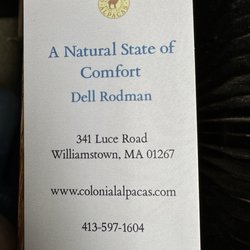 Colonial Alpacas - Business card