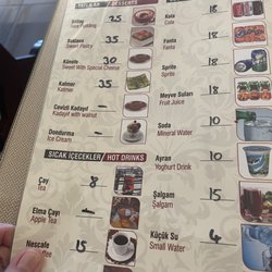 Ürgüp Pide & Kebap Restaurant - Menu