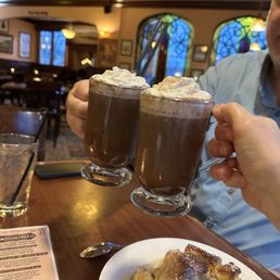 Bread pudding and coffee Bread pudding and coffee