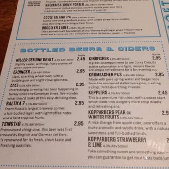 The Three Tun Tavern - Some of the drinks menu. - Gastropubs Near Me - Blackrock, D