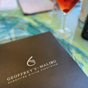 Geoffrey's Malibu - Menu cover with Manhattan up - Seafood Near Me - Malibu, California