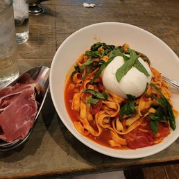 Pasta pomodoro with burrata Pasta pomodoro with burrata