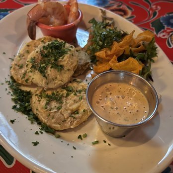 Jacques-Imo's Cafe - Fried Green Tomatoes with shrimp and remoulade sauce - Cajun/Creole Near Me - New Orleans, Louisiana Jacques-Imo's Cafe - Fried Green Tomatoes with shrimp and remoulade sauce - Cajun/Creole Near Me - New Orleans, Louisiana
