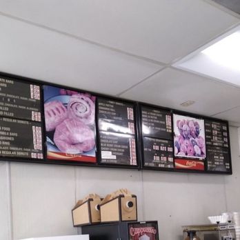 K's Donut Emporium - Part of their overhead menu. - Donuts Near Me - Studio City, California K's Donut Emporium - Part of their overhead menu. - Donuts Near Me - Studio City, California