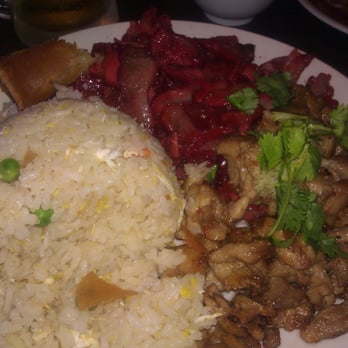 Siam Rice II - L-6 Lunch special - garlic chicken, BBQ pork, fried rice - Thai Near Me - Saugus, California