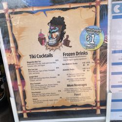 Slushys Secret Rooftop Tiki Bar - Current menu