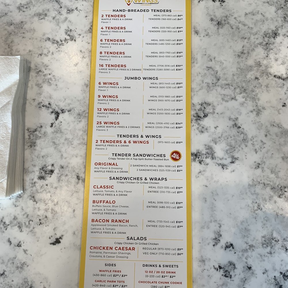 Wings Over Columbus - Worthington - Menu - Chicken Wings Near Me - Worthington, Ohio