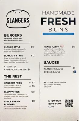 Menu photo 1 Slangers Salem, OR