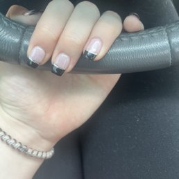 gel french tip w glitter