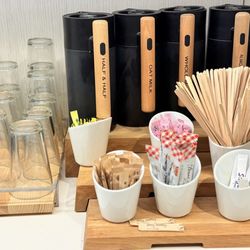 Capital One Lounge at Denver - Great milk options for tea and coffee.