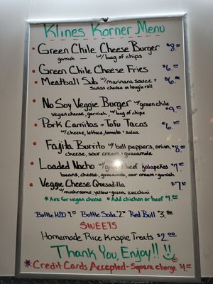 Menu photo 2 Kline's Korner Albuquerque, NM Menu photo 2 Kline's Korner Albuquerque, NM