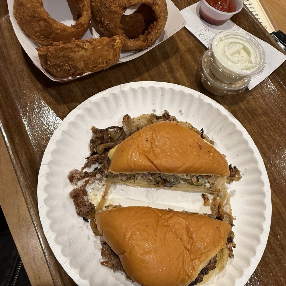 Sun Cattle - Theta burger and onion rings - Burgers Near Me - Oklahoma City, Oklahoma Sun Cattle - Theta burger and onion rings - Burgers Near Me - Oklahoma City, Oklahoma