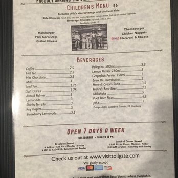 The Tollgate - Menu - American Near Me - Sandy, Oregon