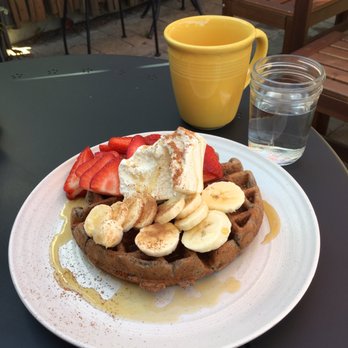 The Hidden Kitchen - Fiscalini Fruit Blue Corn Waffle & a cuppa' Joe - Juice Bars & Smoothies Near Me - Cambria, California