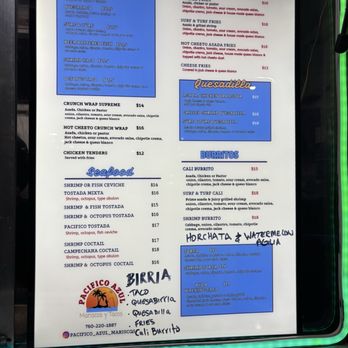 Pacifico Azul - Menu - Seafood Near Me Pacifico Azul - Menu - Seafood Near Me