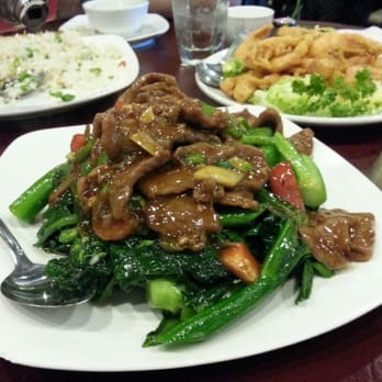 Emerald Palace Restaurant - Gai Lan with beef - Chinese Near Me - Calgary, Alberta