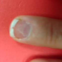 Tina's Nails - One day later, the polish is pealing and the white is almost completely washed away. I'm going back to get a refund ASAP.