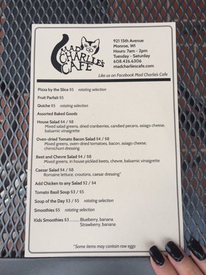 Menu photo 2 Mad Charlie's Cafe Monroe, WI Menu photo 2 Mad Charlie's Cafe Monroe, WI