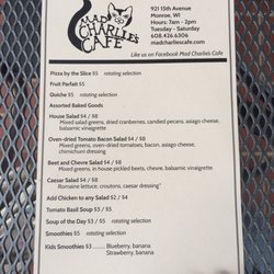 Mad Charlie's Cafe - Menu