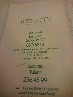 Menu photo 1 Kizushi Cancún, ROO Menu photo 1 Kizushi Cancún, ROO